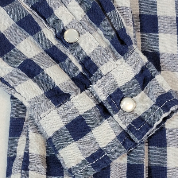 Pearl-Snap Vanilla Star Blue Flannel - Picture 7 of 8